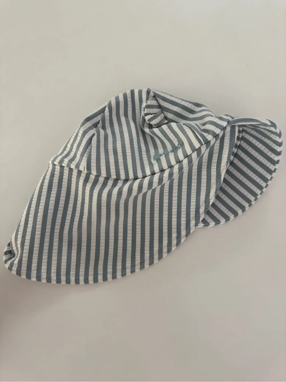Striped Ear Detail Sun Hat for Kids - Gray & White